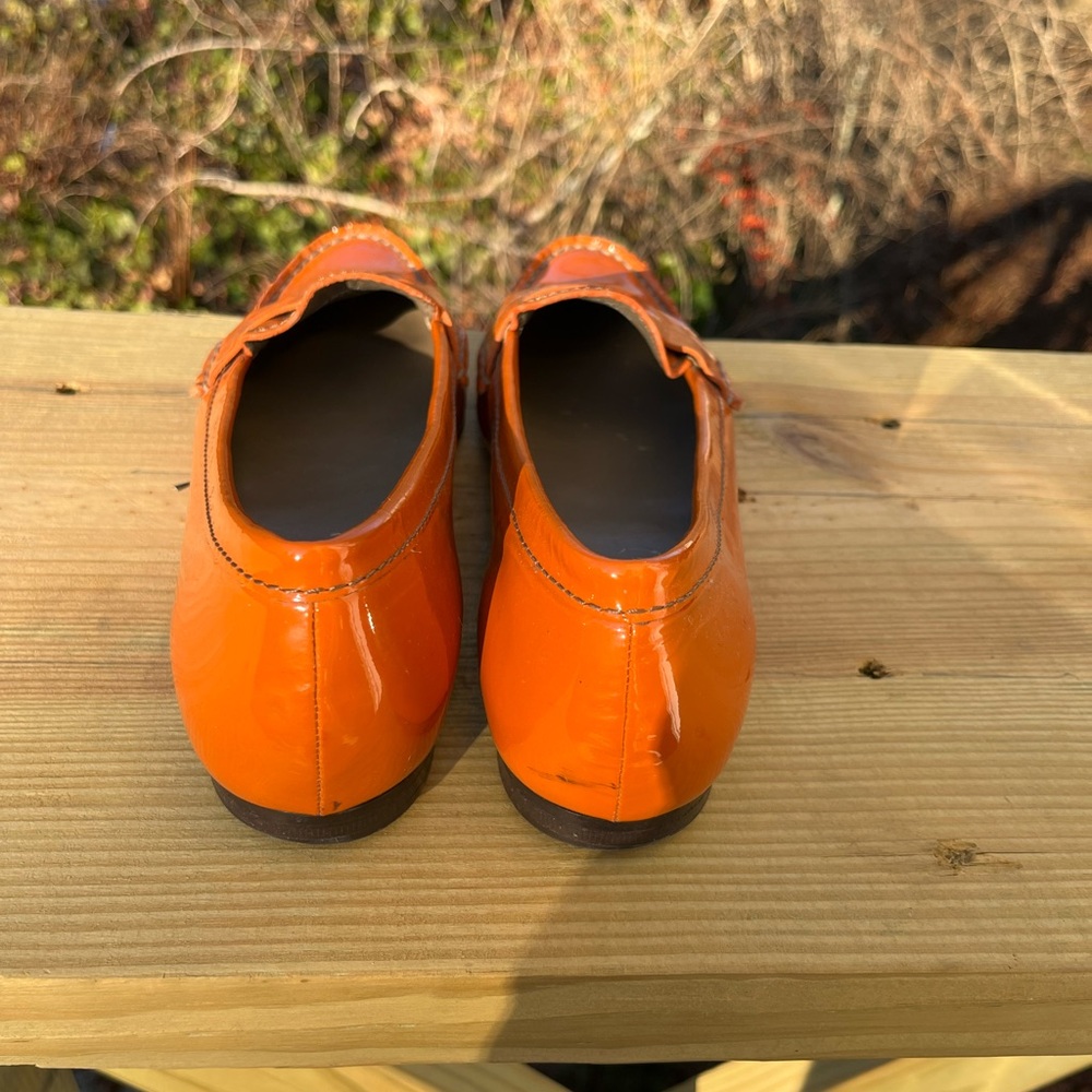 Cole Haan Orange Patent Leather Loafers - Picture 5 of 6